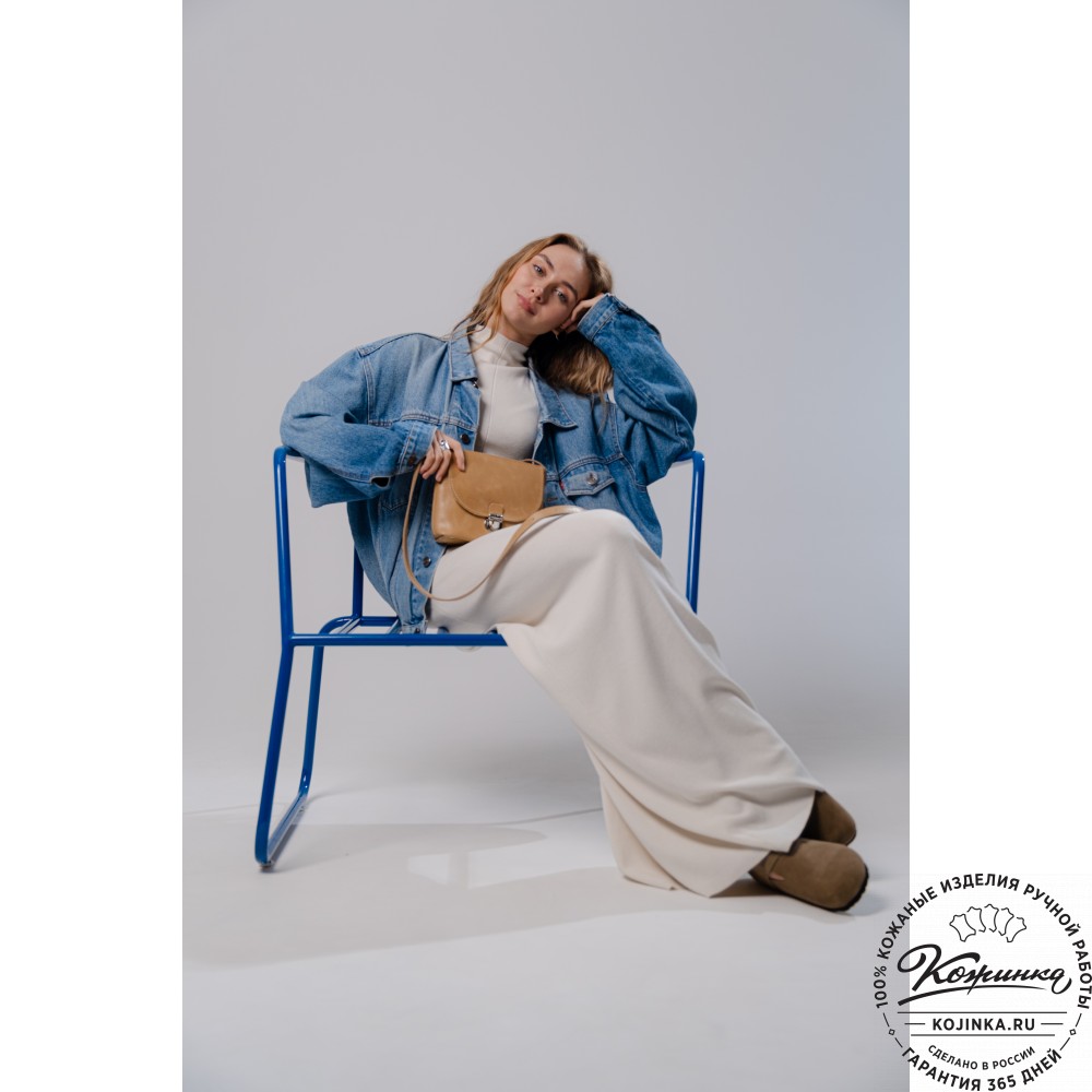  Кожаная сумка "Калифорния Нью" (бежевый)